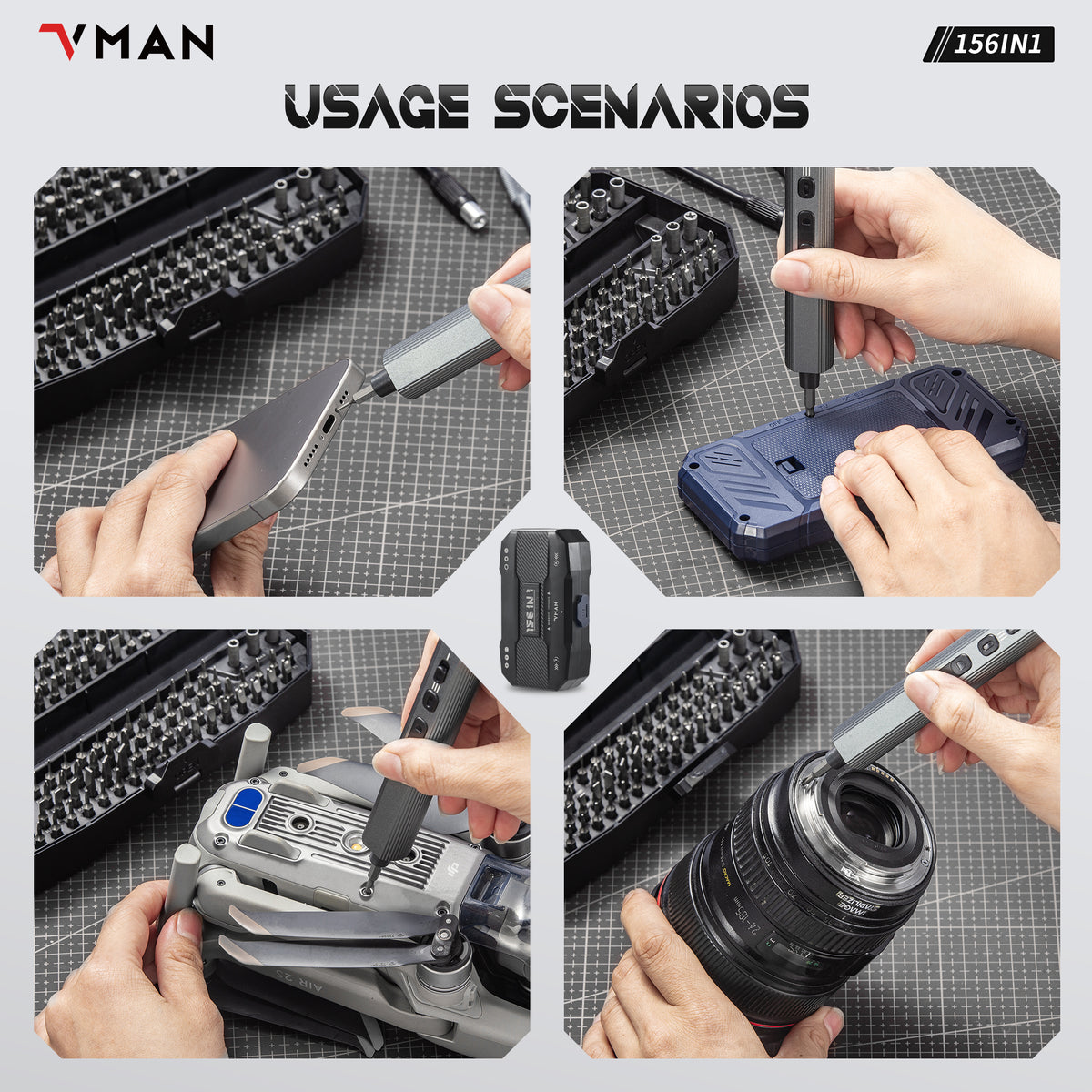 VMAN M156 Precision Electric Screwdriver Kit