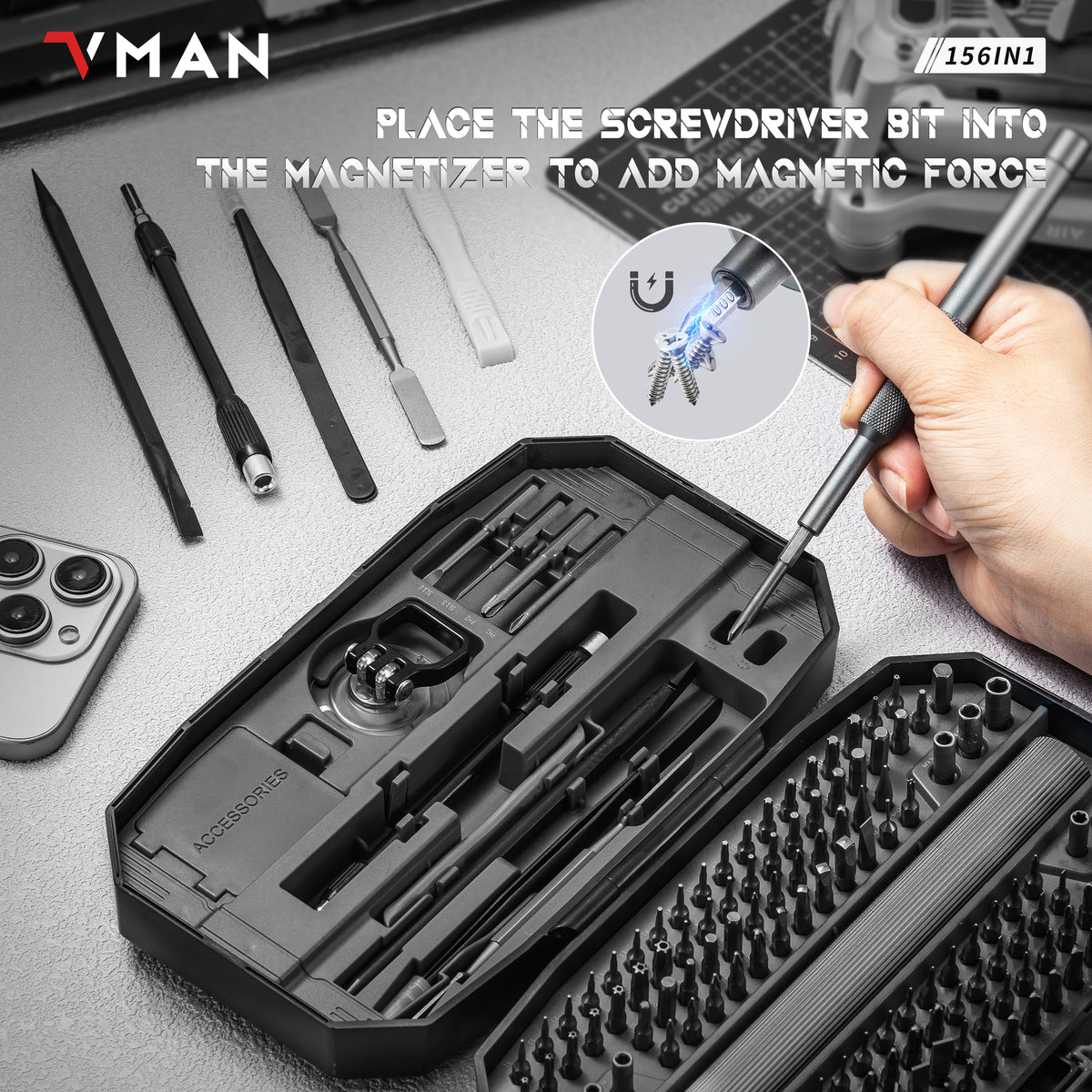 VMAN M156 Precision Electric Screwdriver Kit