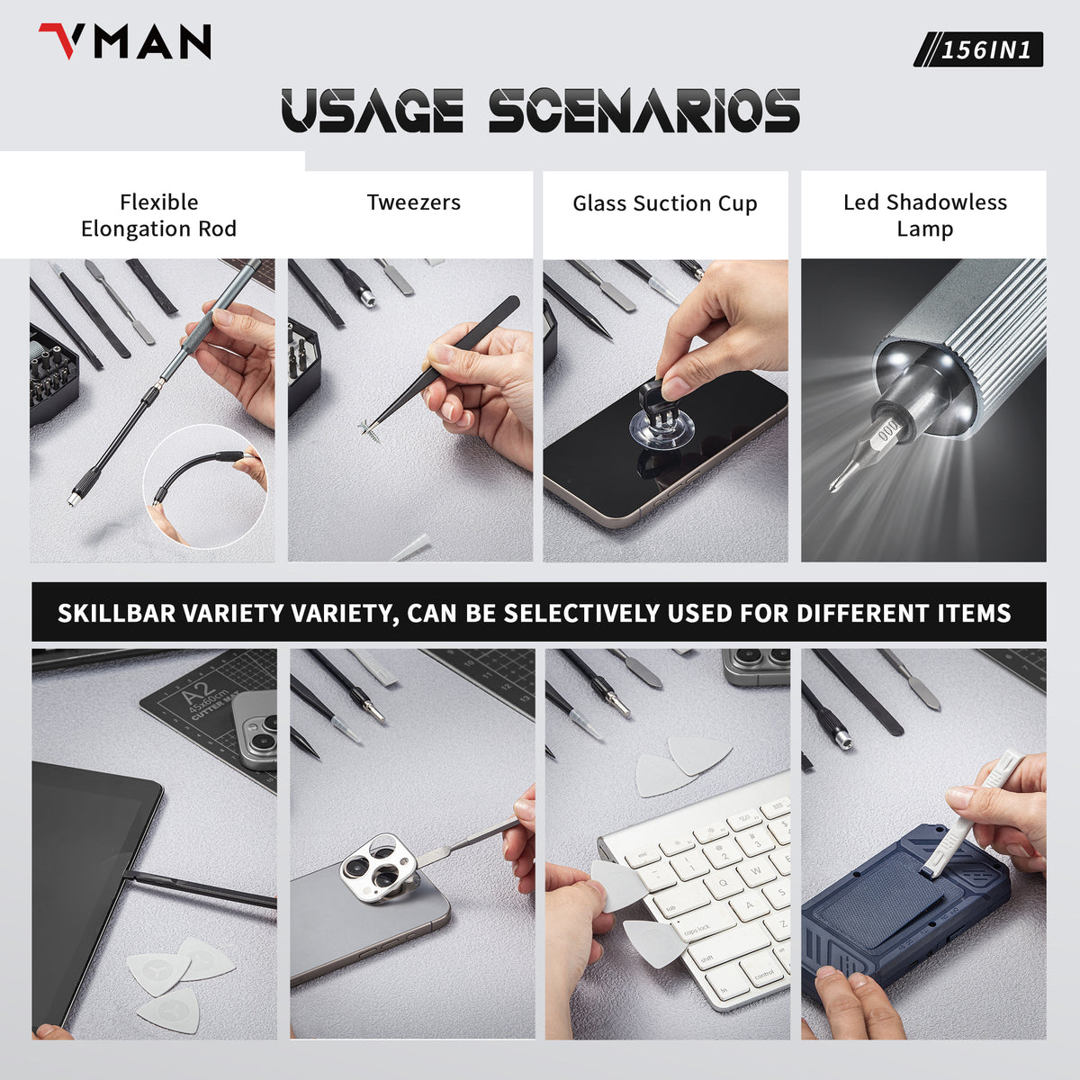 VMAN M156 Precision Electric Screwdriver Kit
