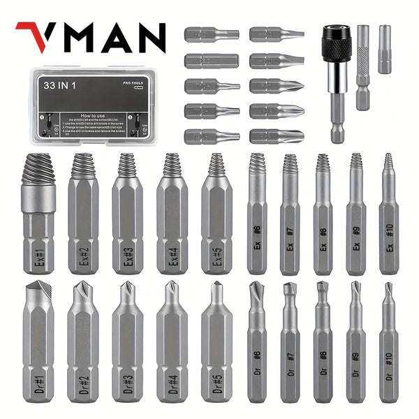 33 In 1 Damaged Screw Extractor Set