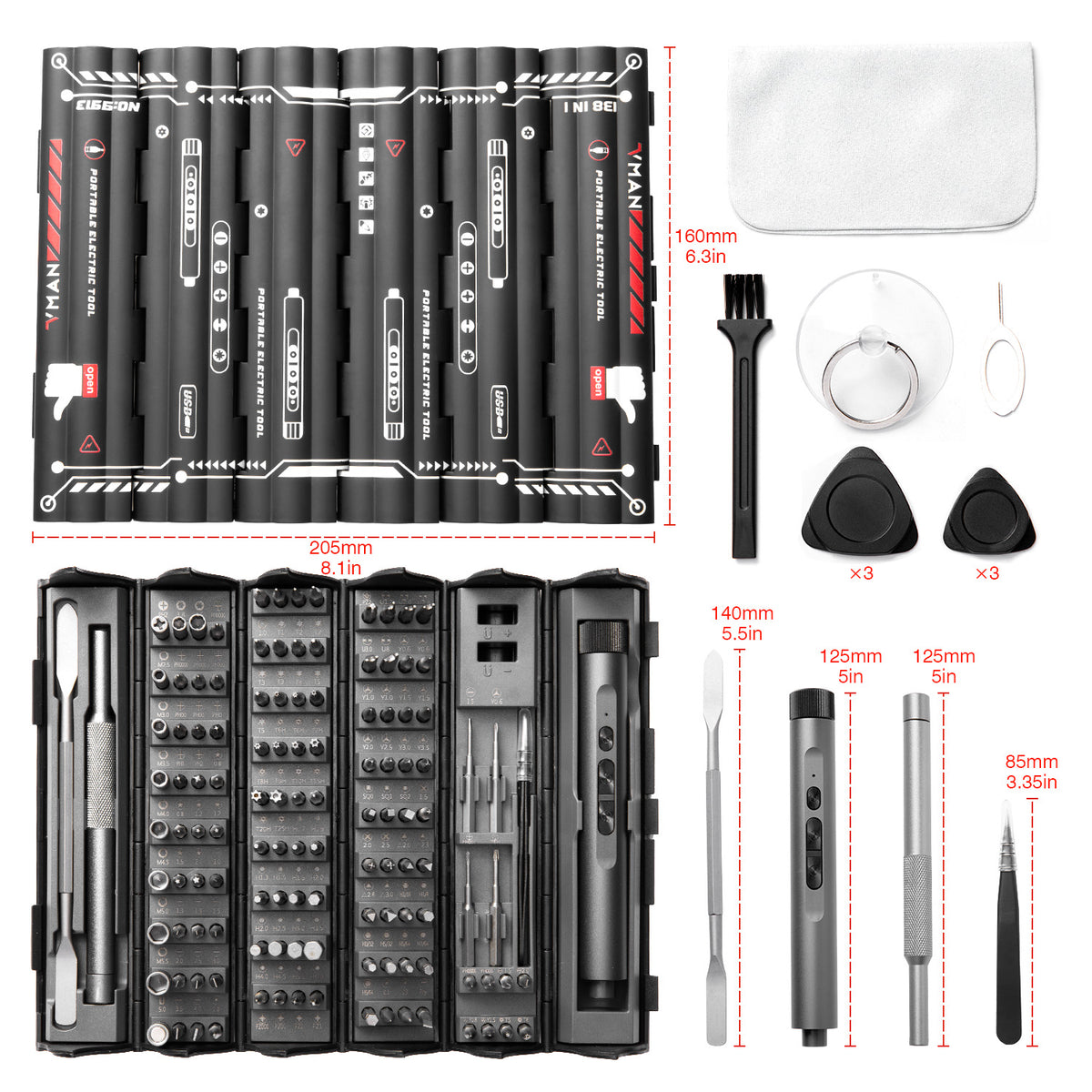 VMAN S138 Precision Electric Screwdriver Kit