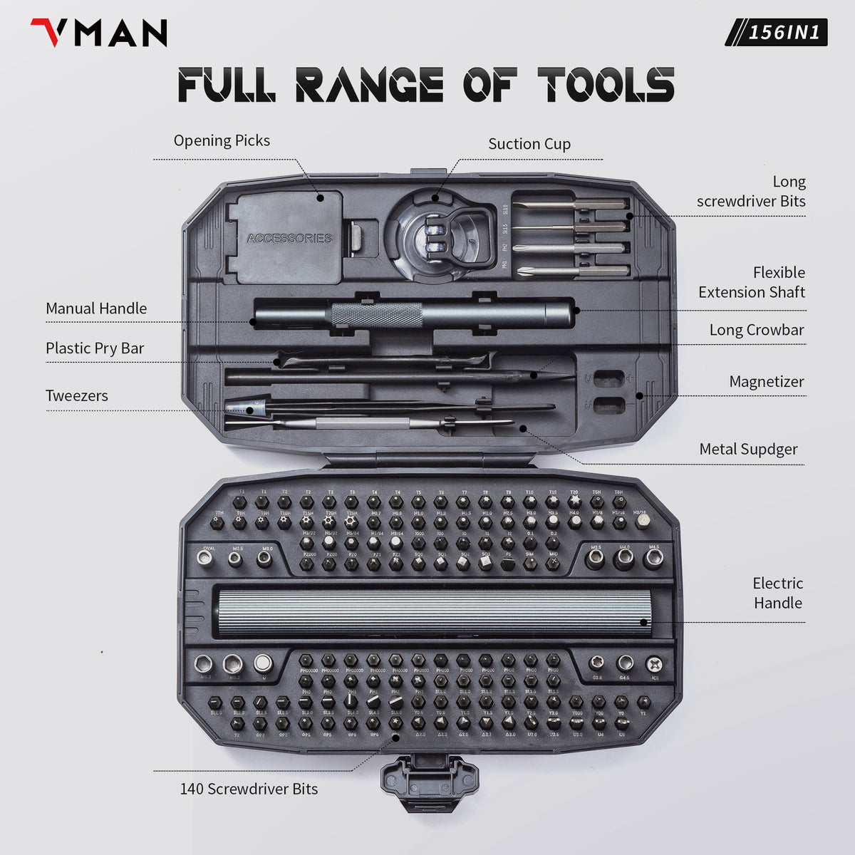 VMAN M156 Precision Electric Screwdriver Kit