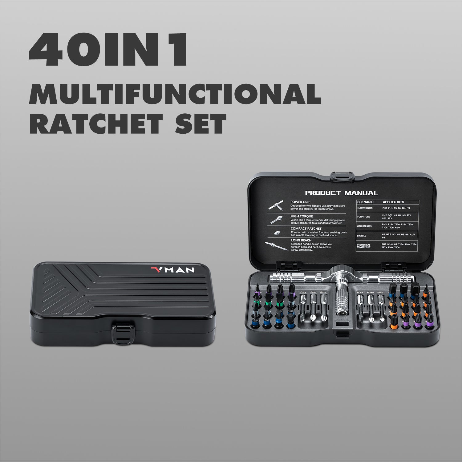 VMAN C40 Ratchet Screwdriver Kit